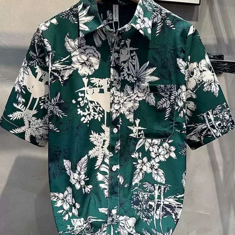Green Tropical Hawaiian Shirt